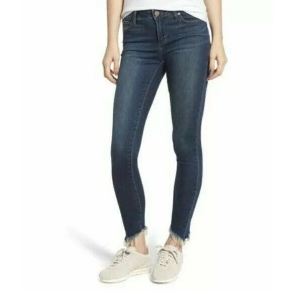 Articles Of Society Denim - Articles of Society Providence Wash Sammy Asymmetrical Fray Hem Skinny Jeans 27